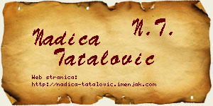 Nadica Tatalović vizit kartica